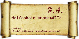 Helfenbein Anasztáz névjegykártya